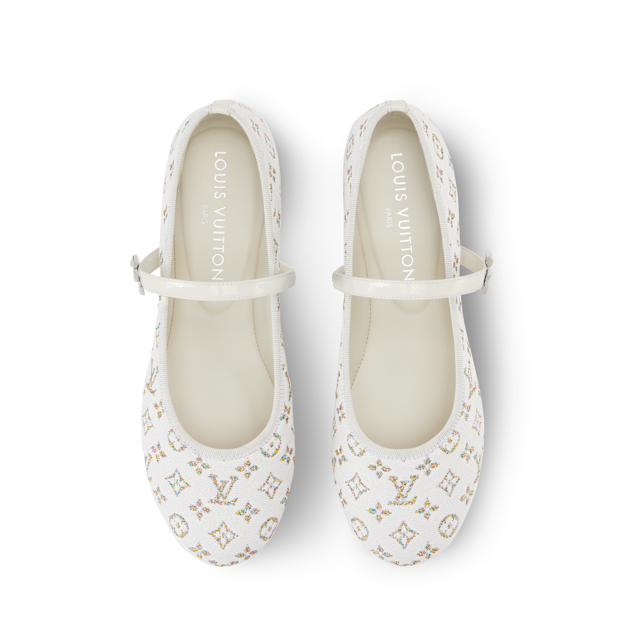 Romy Flat Ballerina - Luxury Shoes - 1AIDJY White | LOUIS
